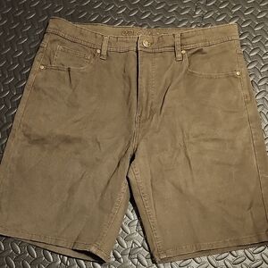 JD Collection Men's Brown Flat Front Shorts Size 36